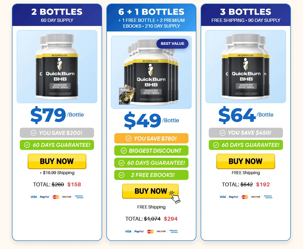QuickBurn BHB bottle pricing